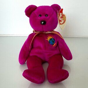Ty Beanie Babies Millennium Bear Birthday January 1, 1999 Fuscia